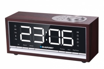 BLAUPUNKT CR60BT Bluetooth Radio Alarm Clock, brown wood