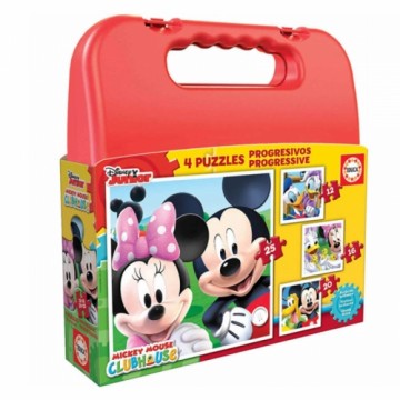 4 Pužļu Komplekts Disney Mickey Mouse Progressive Educa (12-16-20-25 pcs)