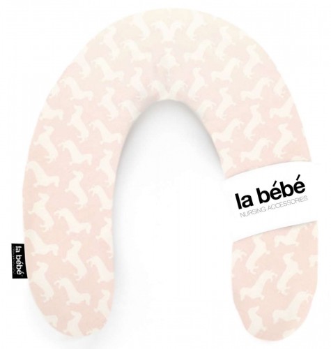 La Bebe™ Rich Maternity Pillow Art.85512 Dog Pink/White Подковка для сна, кормления малыша 30x104 cm image 1
