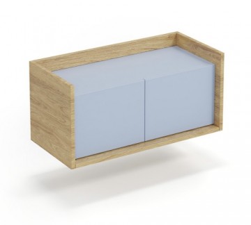 Halmar MOBIUS low cabinet 2D color: hikora oak/light blue