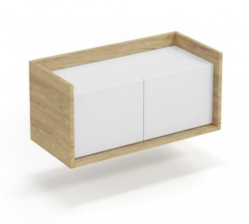 Halmar MOBIUS low cabinet 2D color: hikora oak/white