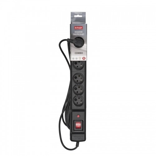 Activejet COMBO 6GN 5M black power strip with cord image 3