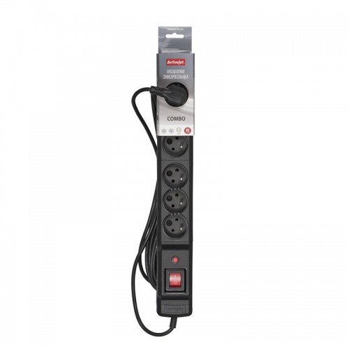 Activejet COMBO 6GN 3M black power strip with cord image 3