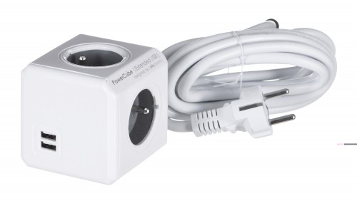 Allocacoc PowerCube Extended USB E(FR), 3m power extension 4 AC outlet(s) image 1