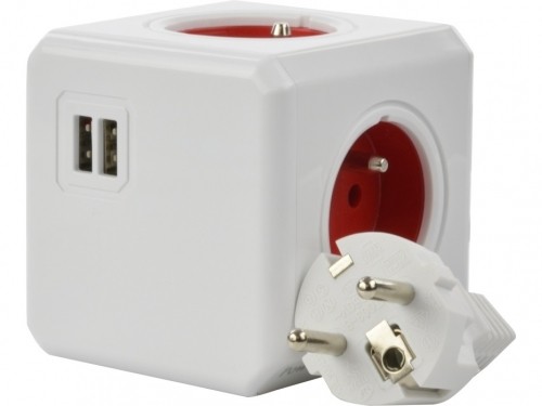 Allocacoc 2402RD/FREUPC power extension 1.5 m 4 AC outlet(s) Indoor Red,White image 2