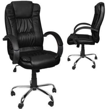 Malatec Swivel Office Chair Tilt Office Chair Chrome Black 8983 (13976-0)