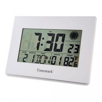 Sienas Pulkstenis ar Termometru Timemark Balts (24 x 17 x 2 cm)
