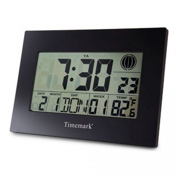 Sienas Pulkstenis ar Termometru Timemark Melns (24 x 17 x 2 cm)
