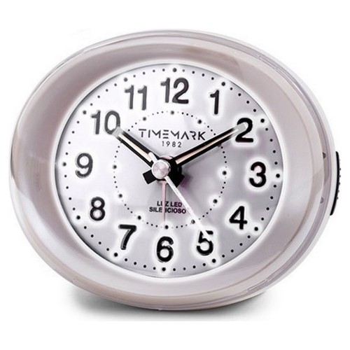 Analogais Pulkstenis ar Modinātāju Timemark Balts (9 x 9 x 5,5 cm) image 1