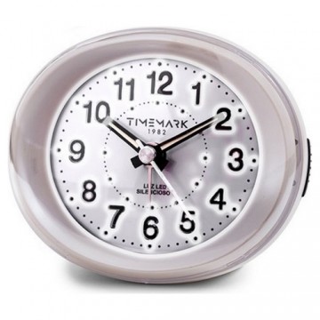 Analogais Pulkstenis ar Modinātāju Timemark Balts (9 x 9 x 5,5 cm)