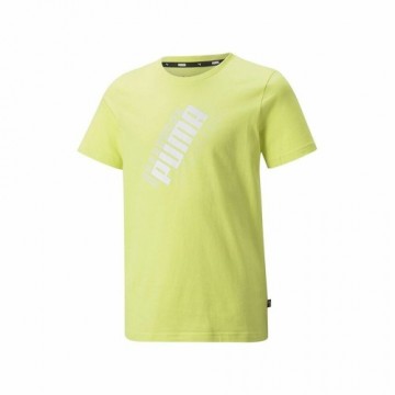 Krekls ar Īsām Piedurknēm Bērniem Puma Power Logo Dzeltens
