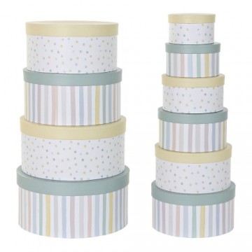 Dekoratīvās Kastes Komplekts DKD Home Decor Apaļa Kartons (10 pcs)