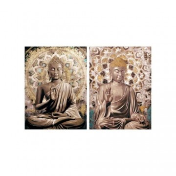 Glezna DKD Home Decor Canvas Buda Koks MDF (90 x 3 x 120 cm) (2 pcs)