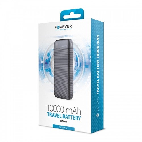 Forever TB-100M Uzlādes akumulātors 10000mAh 1x USB 2A Izeja un Micro / USB-C uzlāde Black image 2