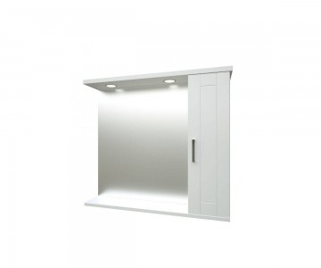 Vannas istabas spoguļskapītis Raguvos Baldai ETERNAL 85 CM, 2 LED, glossy white 16055115
