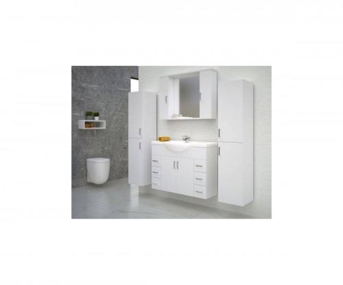 Высокий шкаф для ванной Raguvos Baldai ETERNAL 35 CM glossy white, accessories panel 16312115 image 3