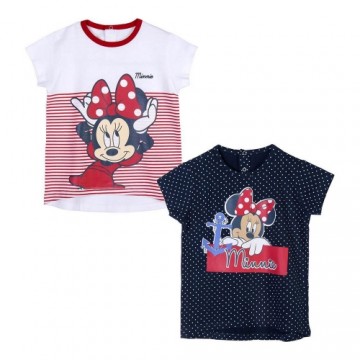 Krekls ar Īsām Piedurknēm Bērniem Minnie Mouse 2 gb. Sarkans
