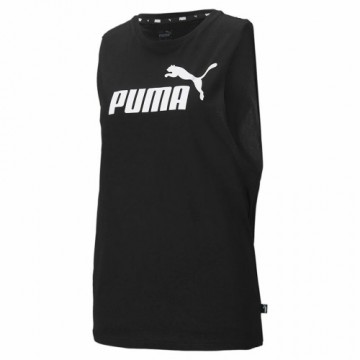 Īsais Sieviešu Tops Puma Essentials Cut Off Logo Tank Melns