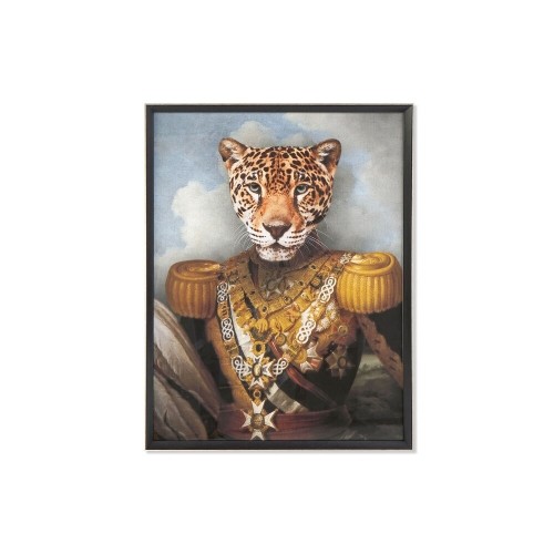 Glezna DKD Home Decor Stikls Poliesters Papīrs Leoparda Koks MDF (74 x 3 x 97 cm) image 1