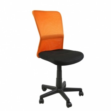 Рабочий стул BELICE 41x42xH83-93см, сиденье: ткань, цвет: чёрный, спинка: сетка, цвет: оранжевый