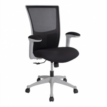 Darba krēsls LUMINA 68x58,5xH103-113cm, sēdvieta un atzveltne: tīklveida audums, krāsa: melns, pelēks ārējais apvalks