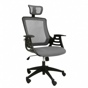 Darba krēsls MERANO ar galvas balstu, 64,5x49xH96-103cm, sēdeklis un atzveltne: siets no auduma, krāsa: pelēka