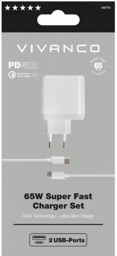 Vivanco charger USB-C - USB-A 65W 1m (62773) image 5