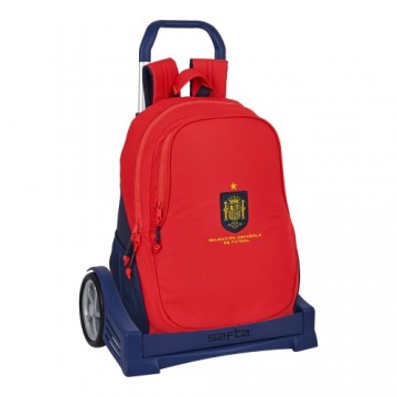 Real FederaciÓn EspaÑola De FÚtbol Школьный рюкзак с колесиками RFEF Красный Синий (32 x 44 x 16 cm)