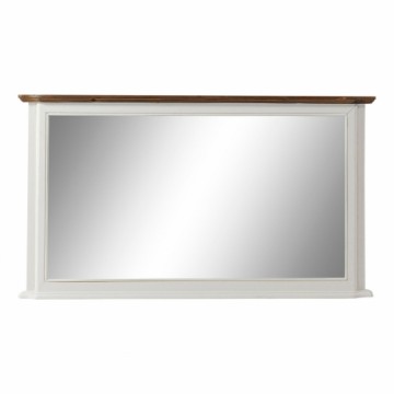 Sienas spogulis DKD Home Decor spogulis Brūns Balts Paulovnijas koks (115 x 6 x 64 cm)