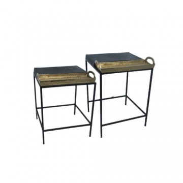 Вспомогательный стол DKD Home Decor Чёрный Позолоченный Сталь Алюминий (43 x 42 x 58.5 cm)