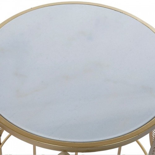 Вспомогательный стол DKD Home Decor Листья Металл Мрамор (2 pcs) (42 x 42 x 65 cm) (37 x 54,5 x 37 cm) image 4