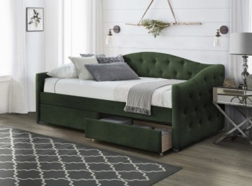 Halmar ALOHA bed with drawers, color|: dark green