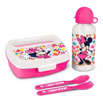 Детский набор посуды Minnie Mouse Lucky Пластик Розовый Детский (21 x 18 x 7 cm) (4 Предметы)