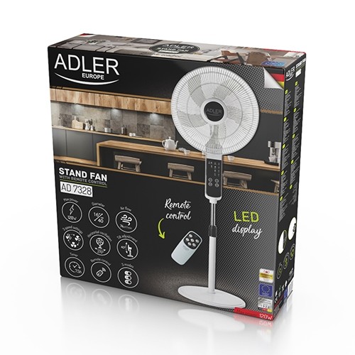 Adler Fan 40cm/16" - stand with remote control image 2