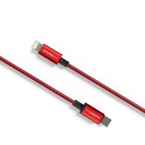 Amazingthing Premium MFI certifield Cable Type C - Lightning (red, 1m) image 1