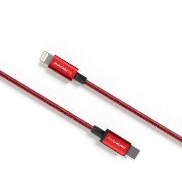 Amazingthing Premium MFI certifield Cable Type C - Lightning (red, 1m)