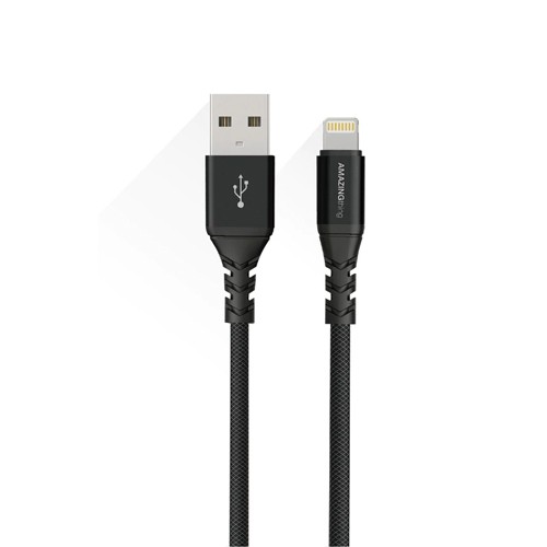 Amazingthing Premium MFI certifield Cable USB - Lightning (black, 3m) image 1