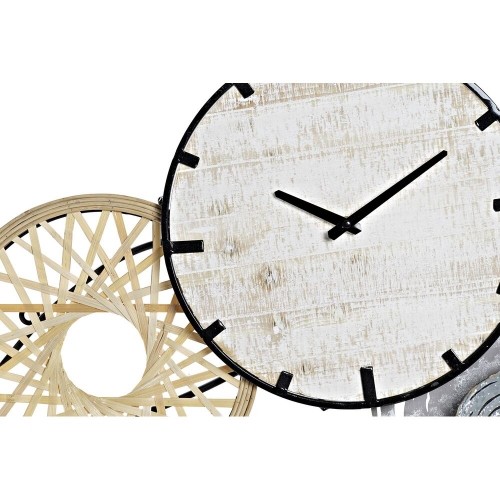 Настенное часы DKD Home Decor Серый Металл круги Деревянный MDF (99 x 7.6 x 54.3 cm) image 2