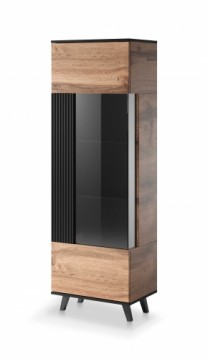 Halmar RANDOM W-1 display cabinet, color: wotan oak/black