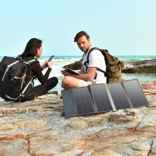 Choetech Foldable Solar Charger Solar Photovoltaic 36W Quick Charge Power Delivery USB / USB Type C (94 x 36 cm) Gray (SC006) image 3