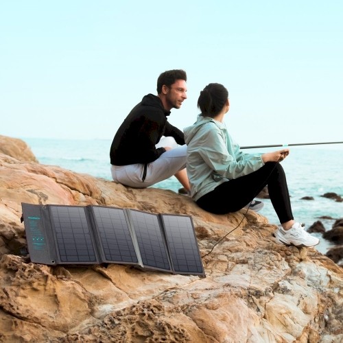 Choetech Foldable Solar Charger Solar Photovoltaic 36W Quick Charge Power Delivery USB / USB Type C (94 x 36 cm) Gray (SC006) image 4