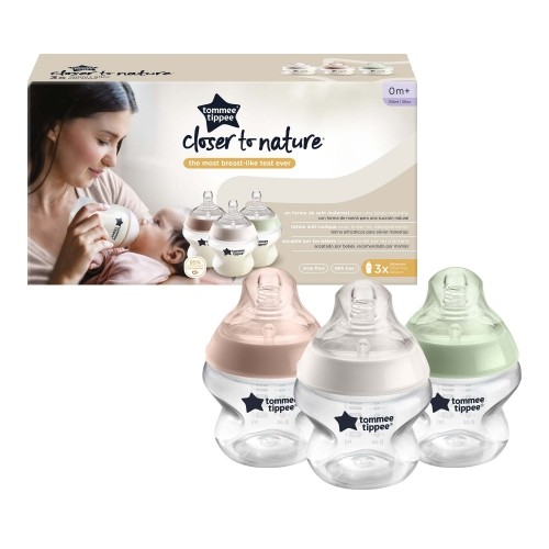 Tommee Tippee TOMMEE TIPPE barošanas pudelīte CLOSER TO NATURE, 150 ml, 3 vnt., 422718 image 1
