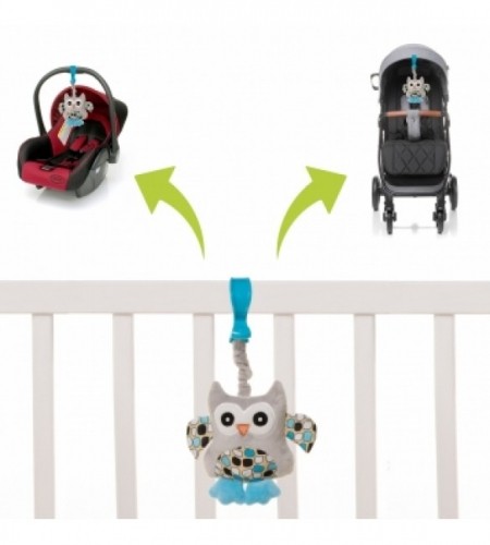 4baby Attīstošā rotaļlieta ar pīkstuli OWL pink OP02 image 5
