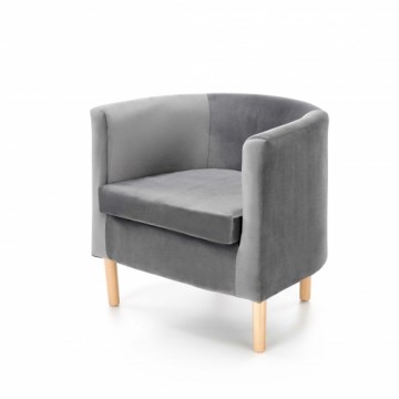 Halmar CLUBBY 2  leisure armchair grey / natural