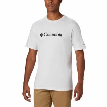 Vīriešu Krekls ar Īsām Piedurknēm Columbia  Basic Logo Balts