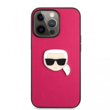KLHCP13LPKMP Karl Lagerfeld PU Leather Karl Head Case for iPhone 13 Pro Pink