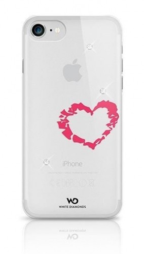 White Diamonds Lipstick Heart Aizmugurējais Plastikāta Apvalks ar Swarovski Kristāliem Priekš Apple iPhone 6 / 6S Caursīdīgs image 1