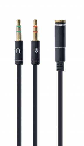 Gembird !Adapter audio stereo 3.5mm mini Jack/4PIN/ audio cable 0.2 m 2 x 3.5mm Black image 1