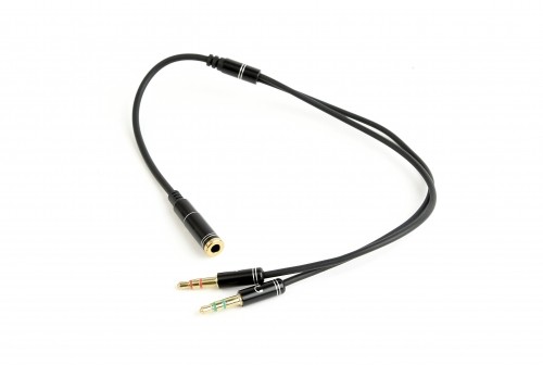 Gembird !Adapter audio stereo 3.5mm mini Jack/4PIN/ audio cable 0.2 m 2 x 3.5mm Black image 2