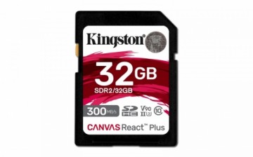 Kingston Memory card SD 32GB Canvas React Plus 300/260 UHS-II U3